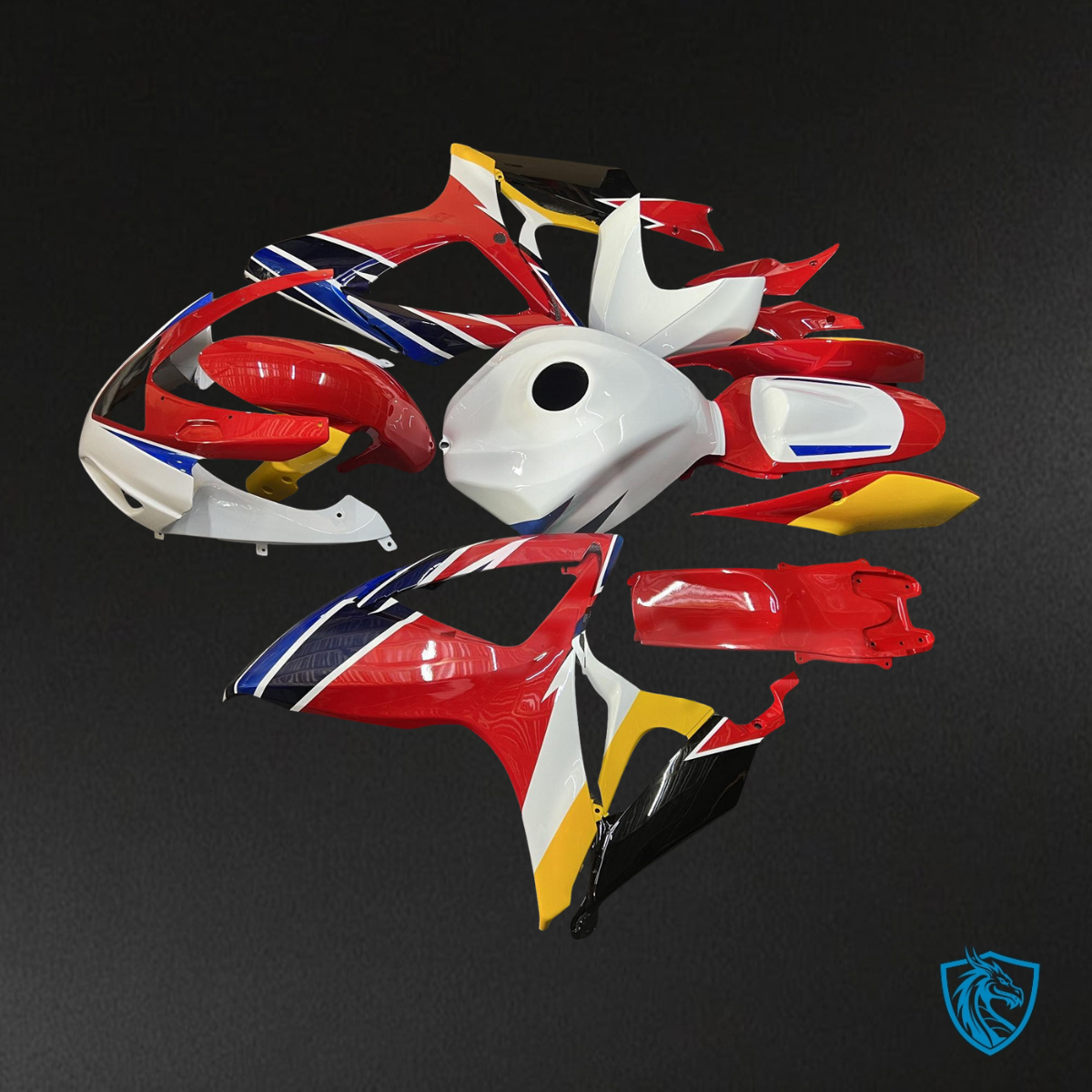 Suzuki GSXR 600-750 (2006-2007) Red & White Custom Fairing Kit - Aftermarket ABS Bodywork