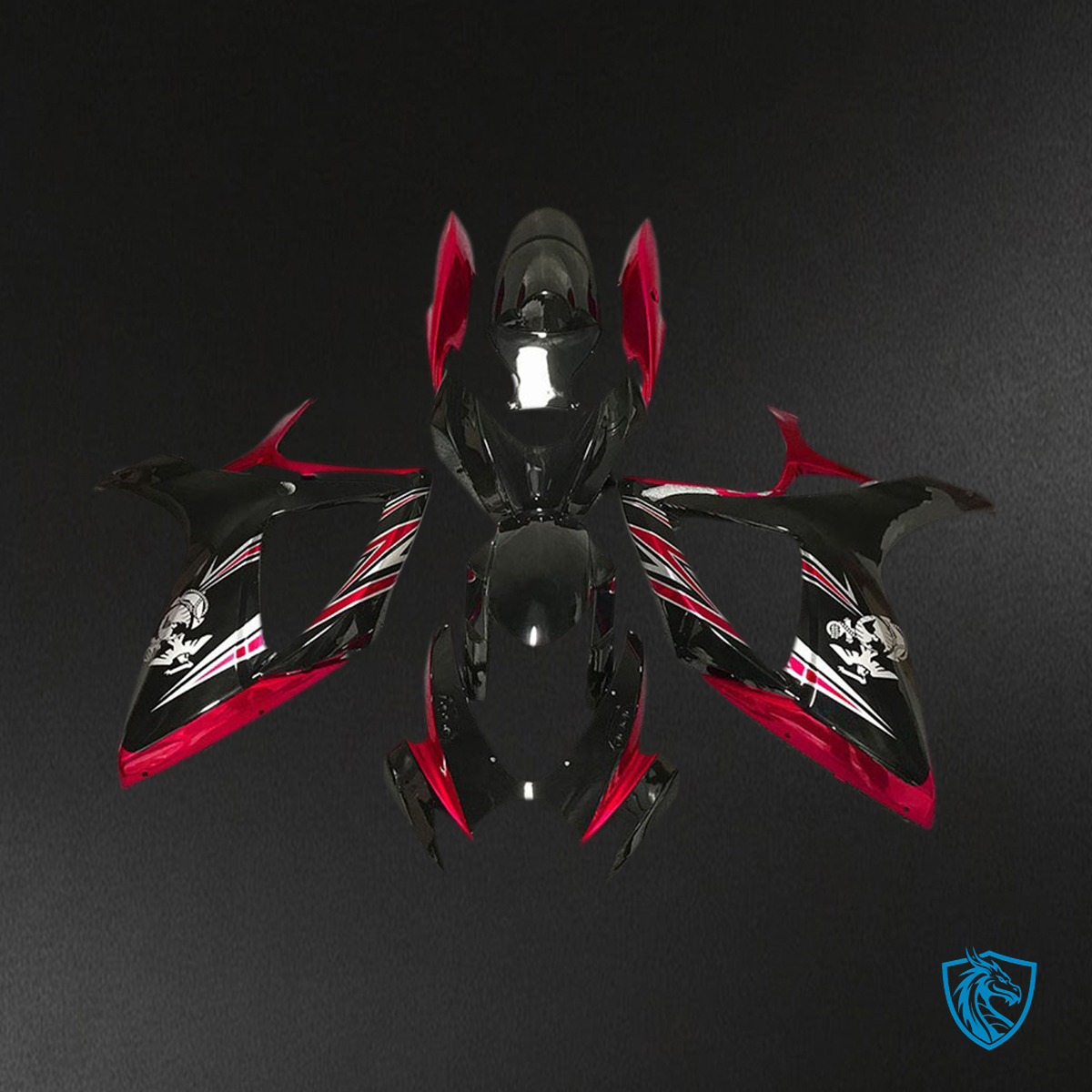 Suzuki GSXR 600-750 (2006-2007) Red & Black Gloss Design Motorcycle - Custom ABS Fairing Kit