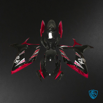Suzuki GSXR 600-750 (2006-2007) Red & Black Gloss Design Motorcycle - Custom ABS Fairing Kit