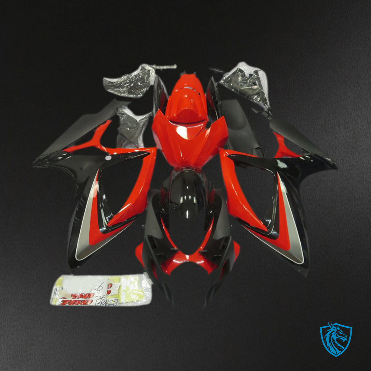 Suzuki GSXR 600-750 (2006-2007) Red & Black Motorcycle Fairings Kit - Aftermarket ABS Bodywork