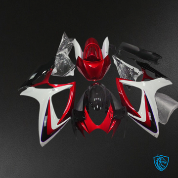 Suzuki GSXR 600-750 (2006-2007) Red & White Without Badge - MERGEment Motorcycle Fairings Kit