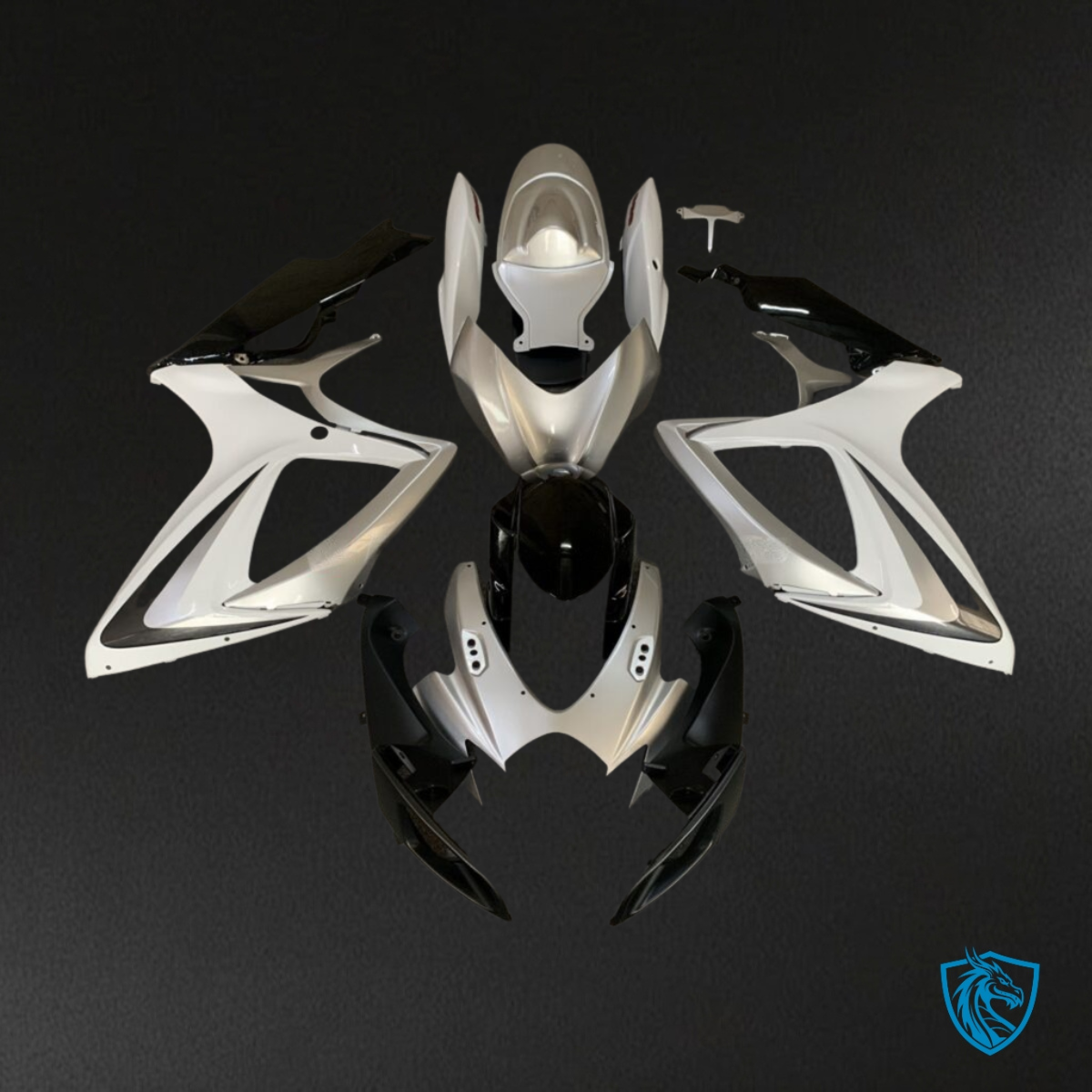 Suzuki GSXR 600-750 (2006-2007) Silver & Black Fairing Kit - Aftermarket ABS Bodywork