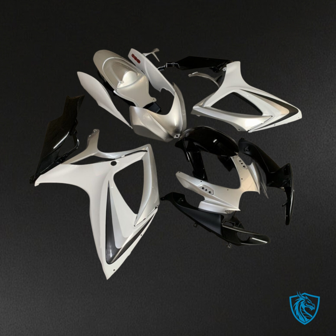 Suzuki GSXR 600-750 (2006-2007) Silver & Black Fairing Kit - Aftermarket ABS Bodywork