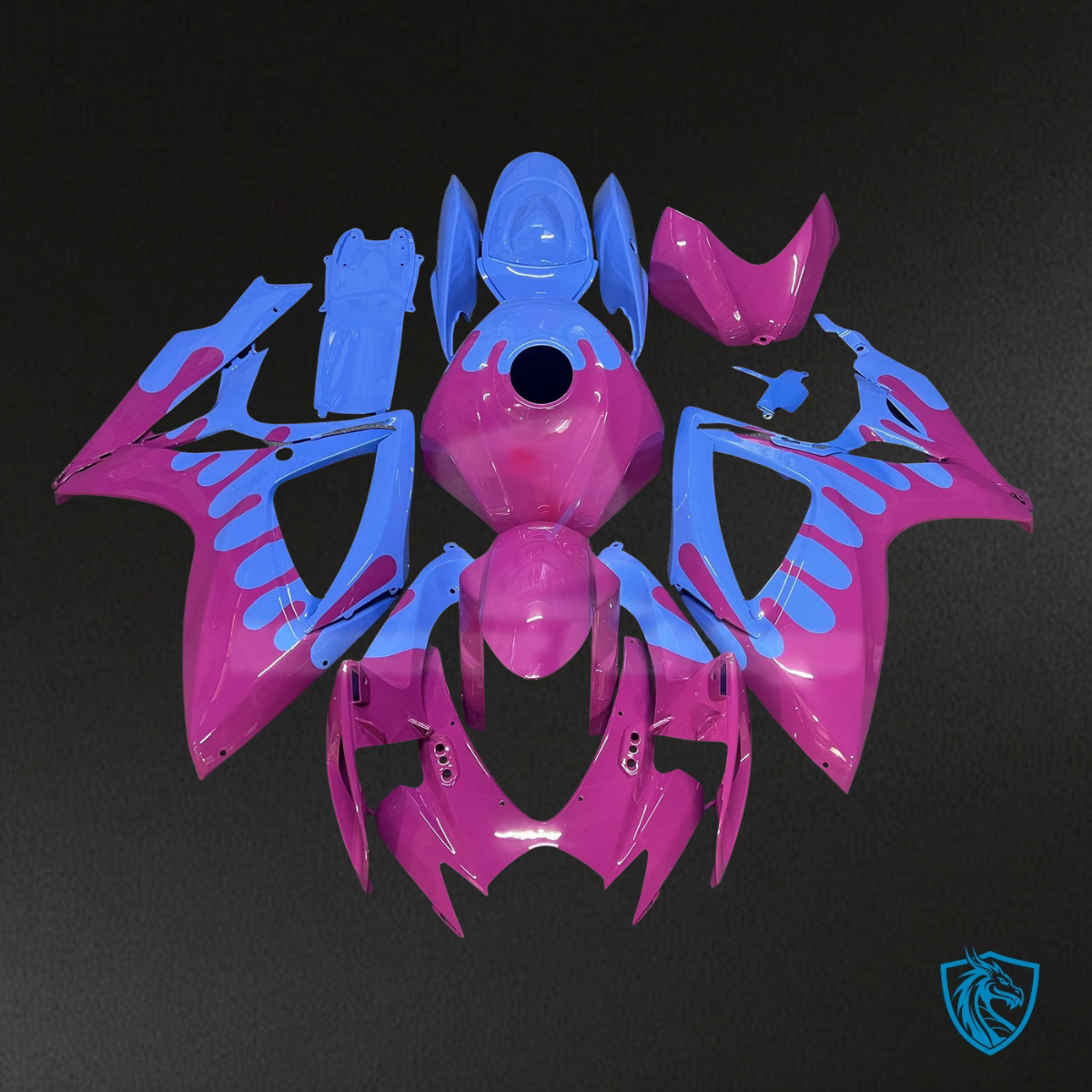 Suzuki GSXR 600-750 (2006-2007) Gloss Pink & Blue Fairing Kit | ABS Bodywork