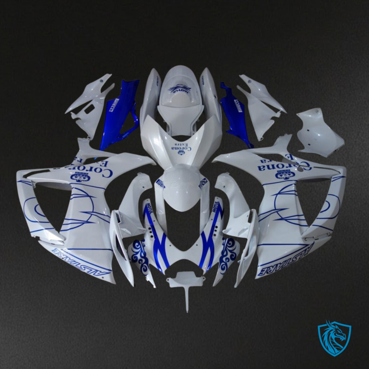 Suzuki GSXR 600-750 (2006-2007) White & Blue Corona Fairing Kit | ABS Bodywork