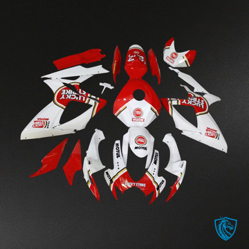 Suzuki GSXR 600-750 (2006-2007) White & Red Lucky Strike - MERGEment Motorcycle Fairings Kit