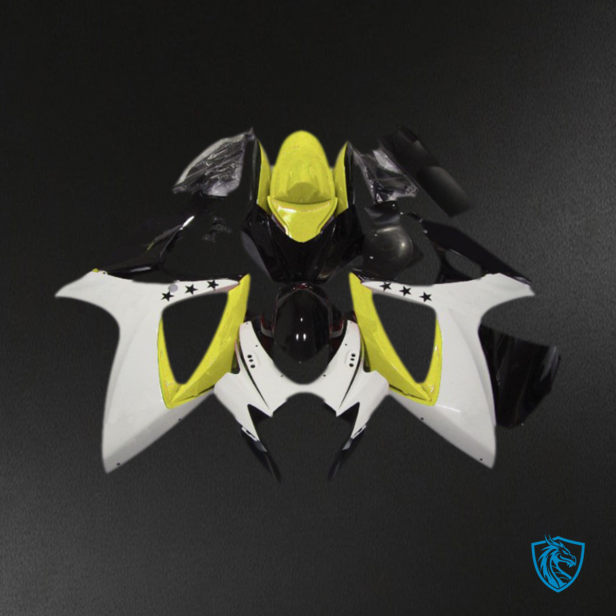 Suzuki GSXR 600-750 (2006-2007) Yellow Star Motorcycle Fairings Kit - Aftermarket ABS Bodywork