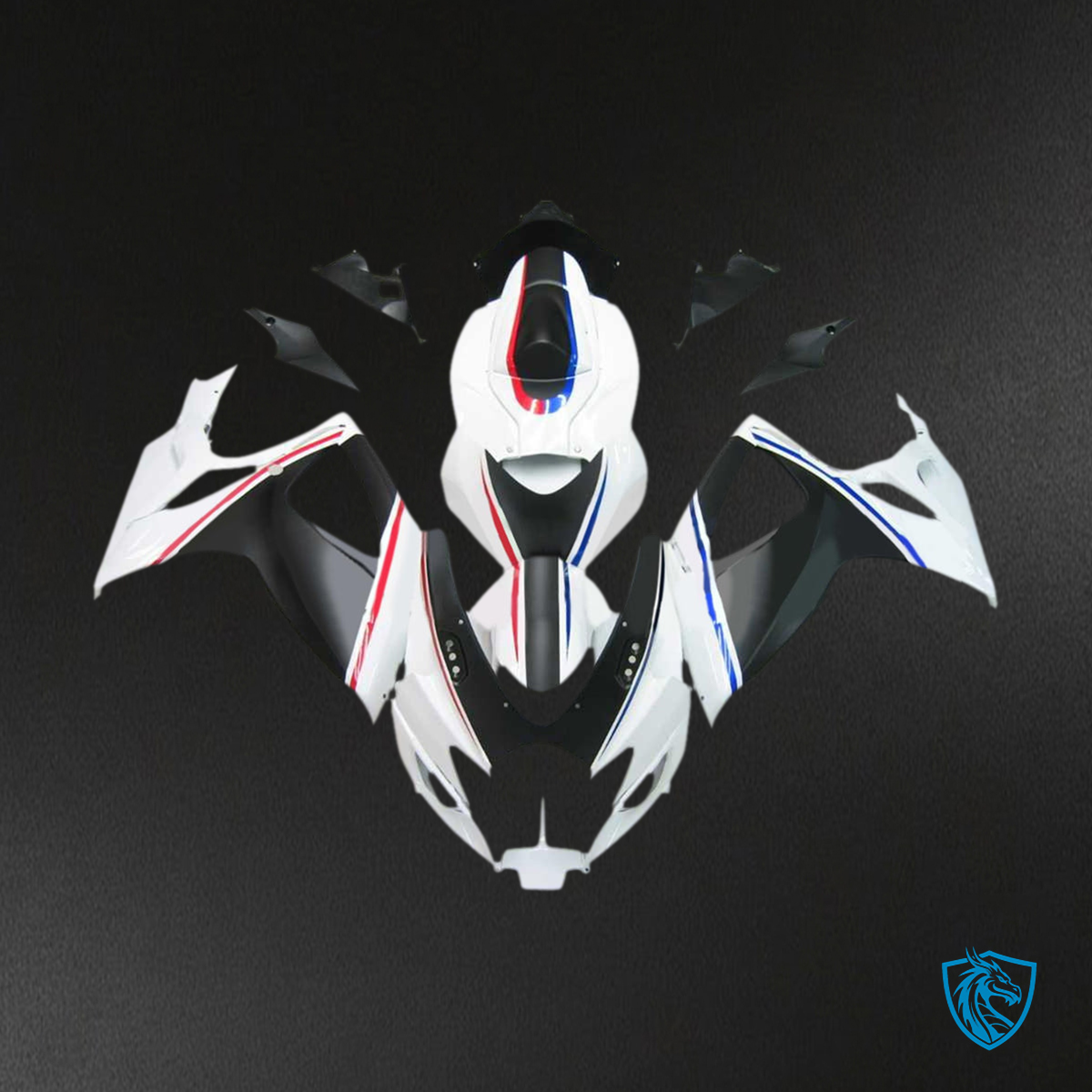 Suzuki GSXR 600-750 (2006-2007) White & Glossy Blue Fairing Kit - Aftermarket ABS Bodywork