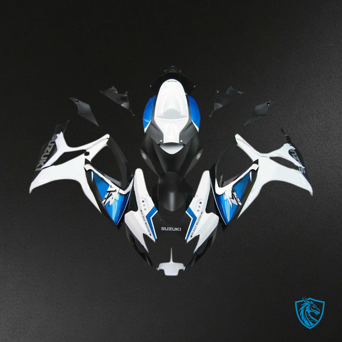 Suzuki GSXR 600-750 (2006-2007) White, Black & Blue K6 Fairing Kit - Aftermarket ABS Bodywork