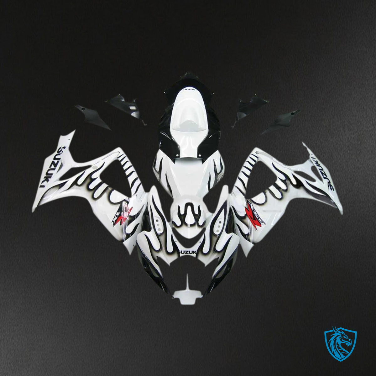 Suzuki GSXR 600-750 (2006-2007) Gloss White & Black - MERGEment Motorcycle Fairings Kit