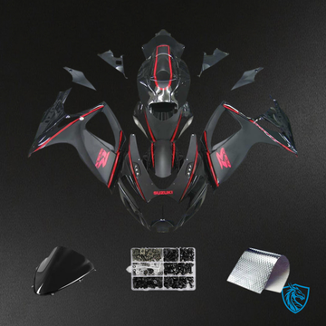 Suzuki GSXR 600-750 (2006-2007) Black & Red - Custom ABS Fairing Kit