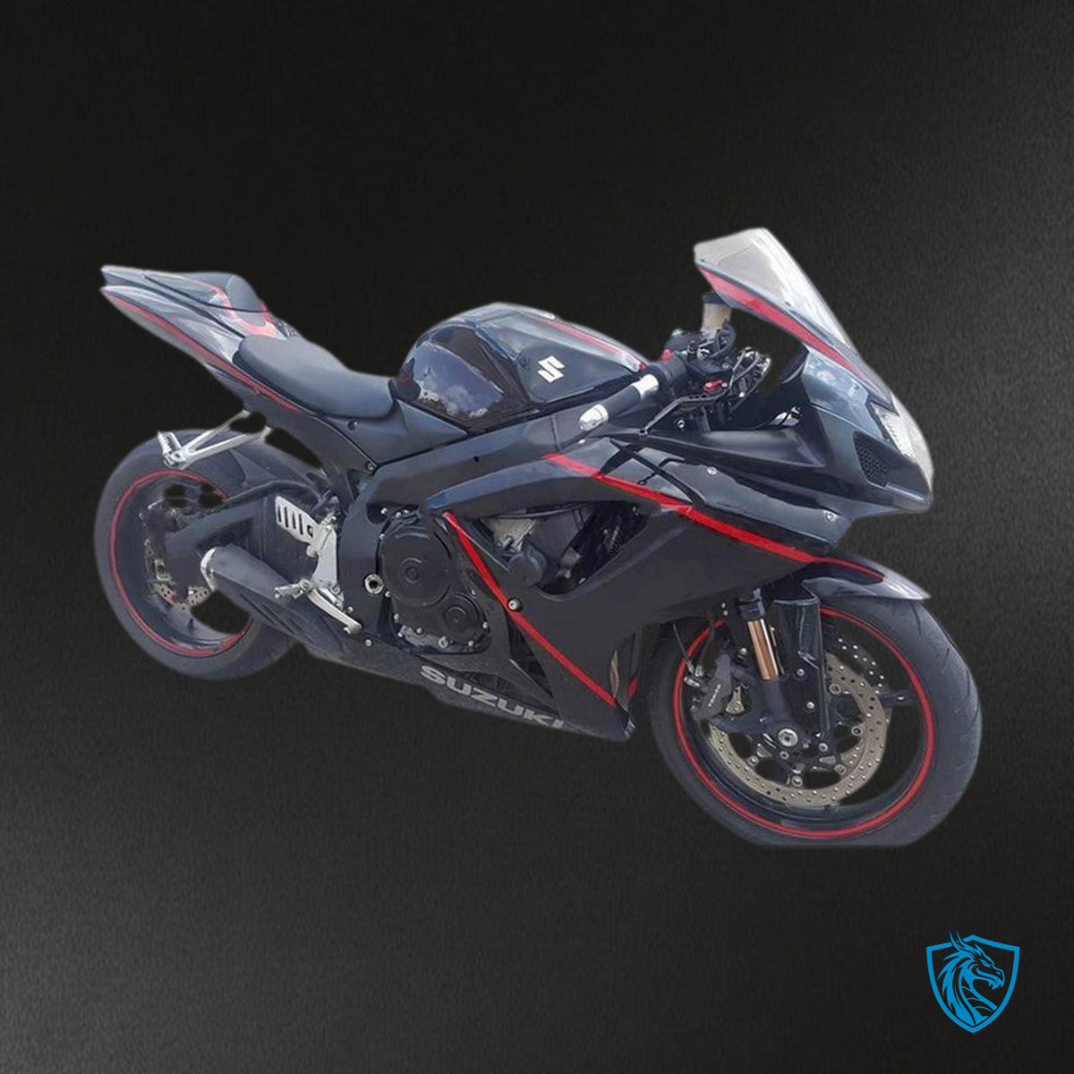 Suzuki GSXR 600-750 (2006-2007) Black & Red - Custom ABS Fairing Kit