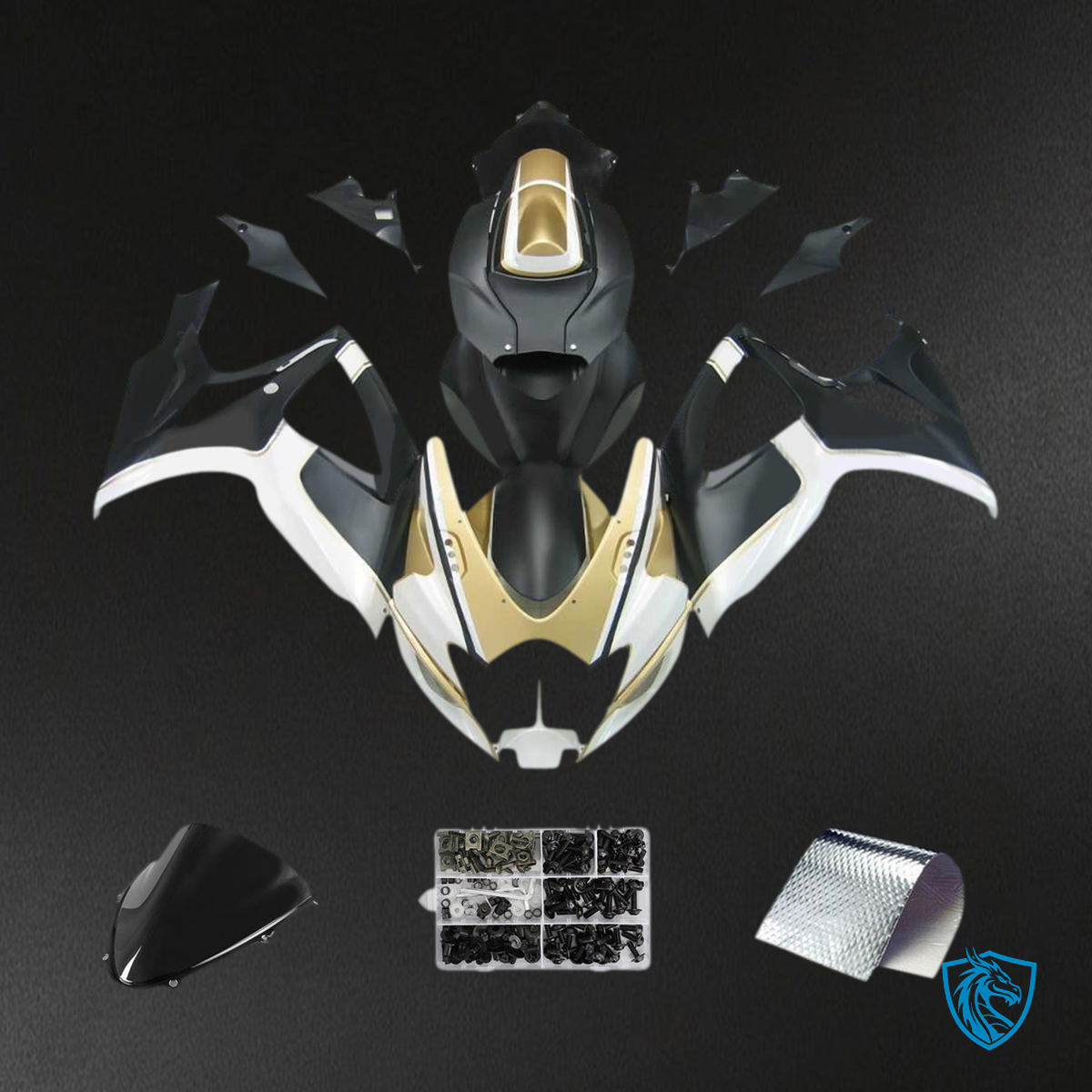 Suzuki GSXR 600-750 (2006-2007) Black & Gold - MERGEment Motorcycle Fairings Kit
