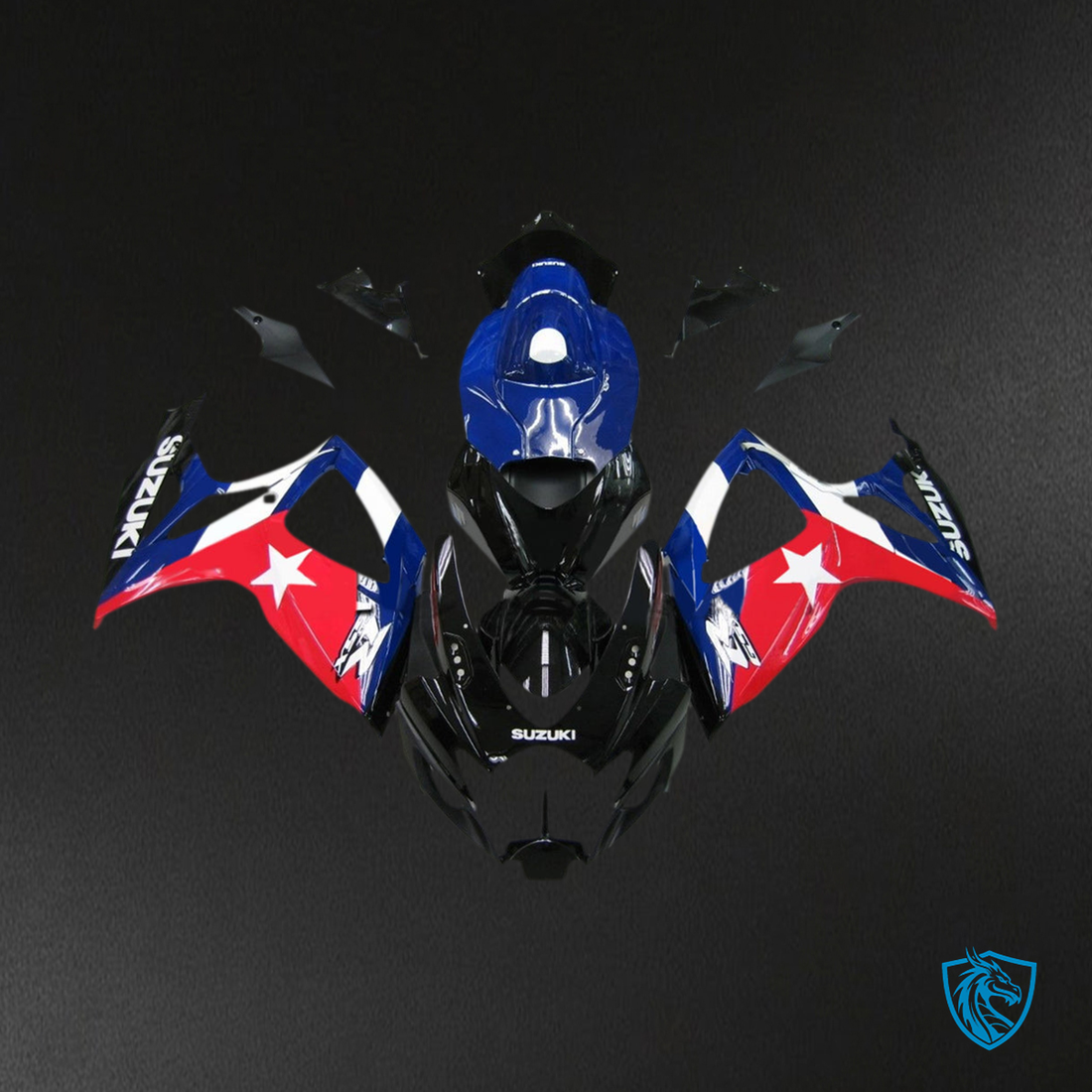 Suzuki GSXR 600-750 (2006-2007) Blue & Red Fairing Kit - Aftermarket ABS Bodywork