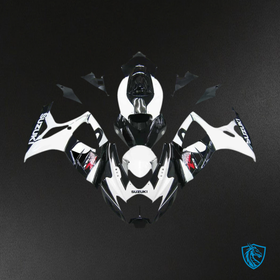 Suzuki GSXR 600-750 (2006-2007) White & Black - Custom ABS Fairing Kit
