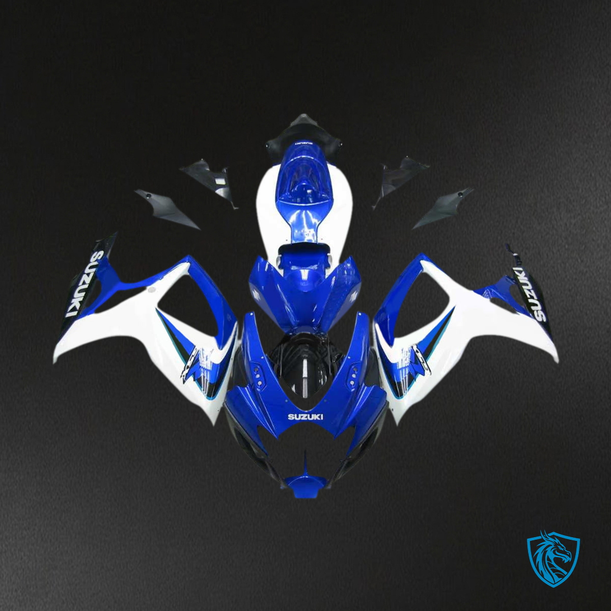 Suzuki GSXR 600-750 (2006-2007) Gloss Blue & White - MERGEment Motorcycle Fairings Kit
