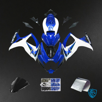 Suzuki GSXR 600-750 (2006-2007) Gloss Blue & White - MERGEment Motorcycle Fairings Kit