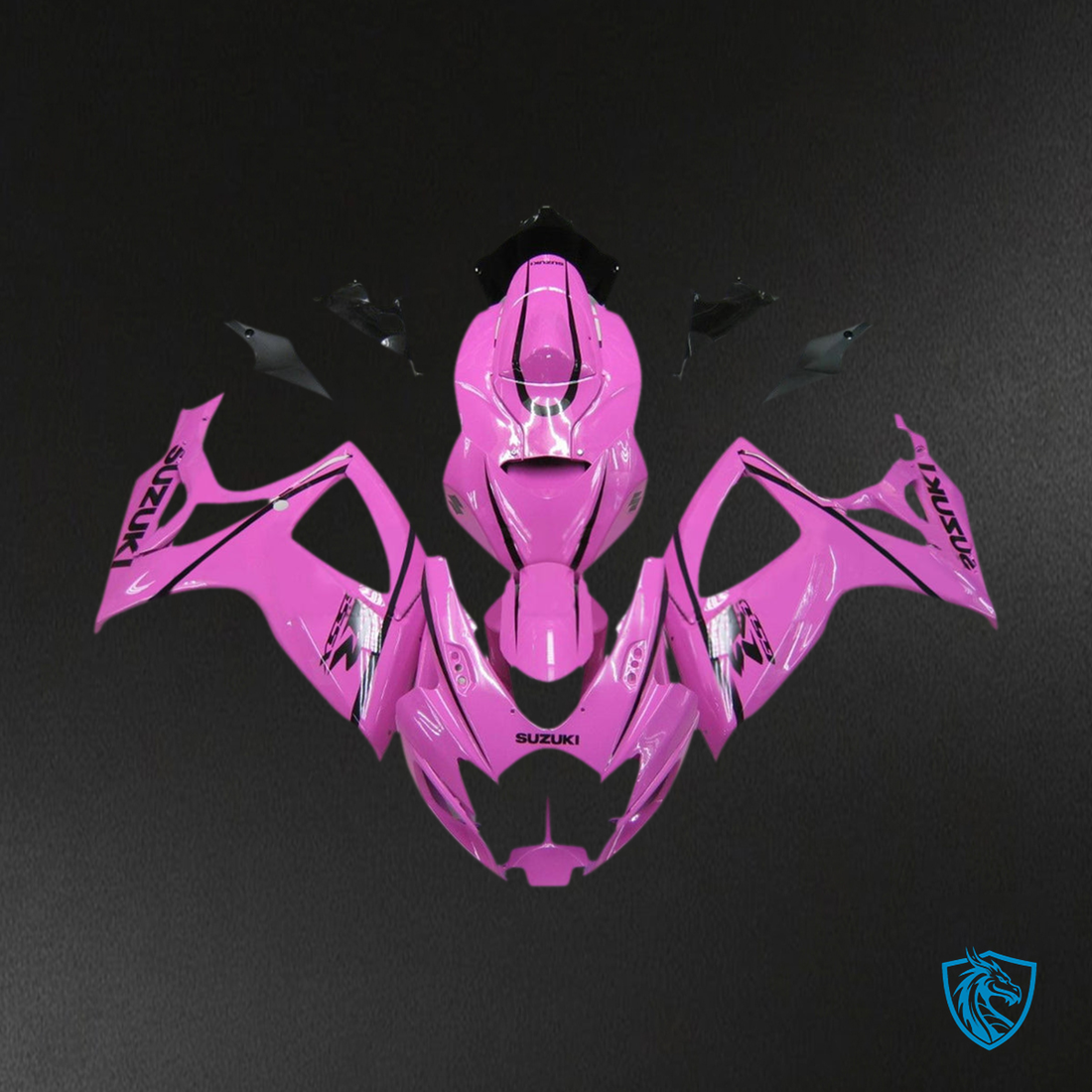 Suzuki GSXR 600-750 (2006-2007) Glossy Pink & Black Fairing Kit - Aftermarket ABS Bodywork