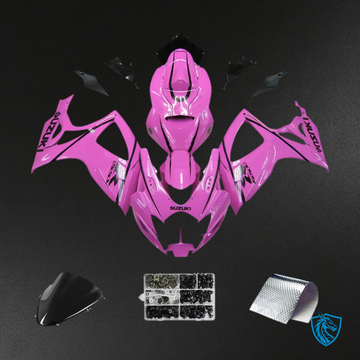 Suzuki GSXR 600-750 (2006-2007) Glossy Pink & Black Fairing Kit - Aftermarket ABS Bodywork