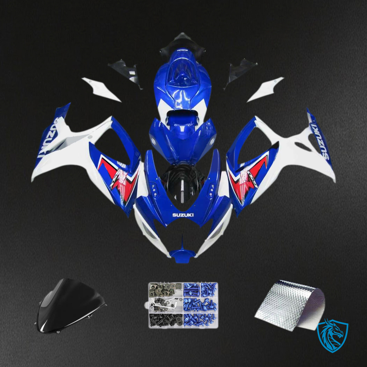Suzuki GSXR 600-750 (2006-2007) Glossy Blue & White - Fairing Kit | ABS Bodywork