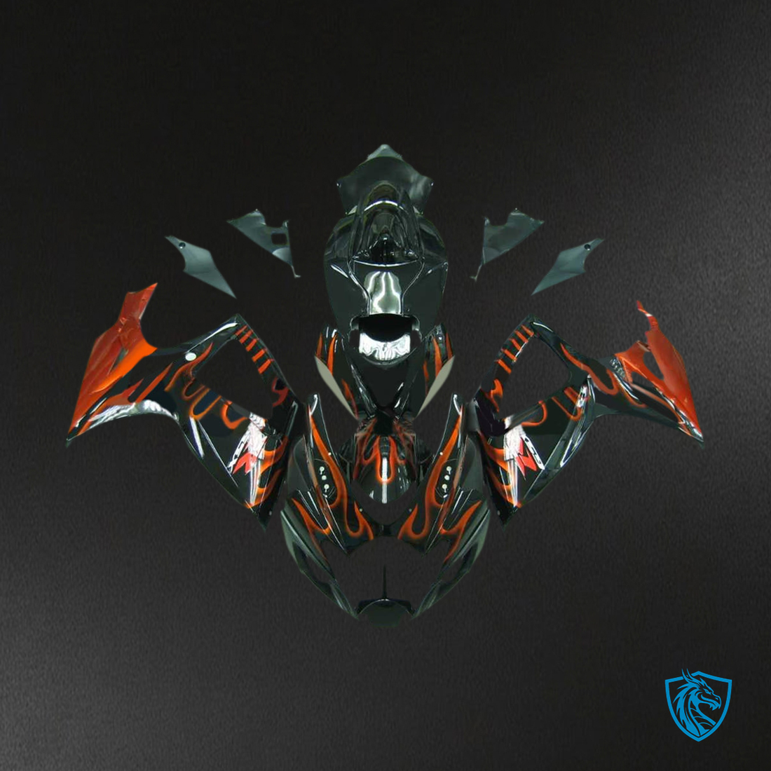 Suzuki GSXR 600-750 (2006-2007) Orange & Black - Custom ABS Fairing Kit