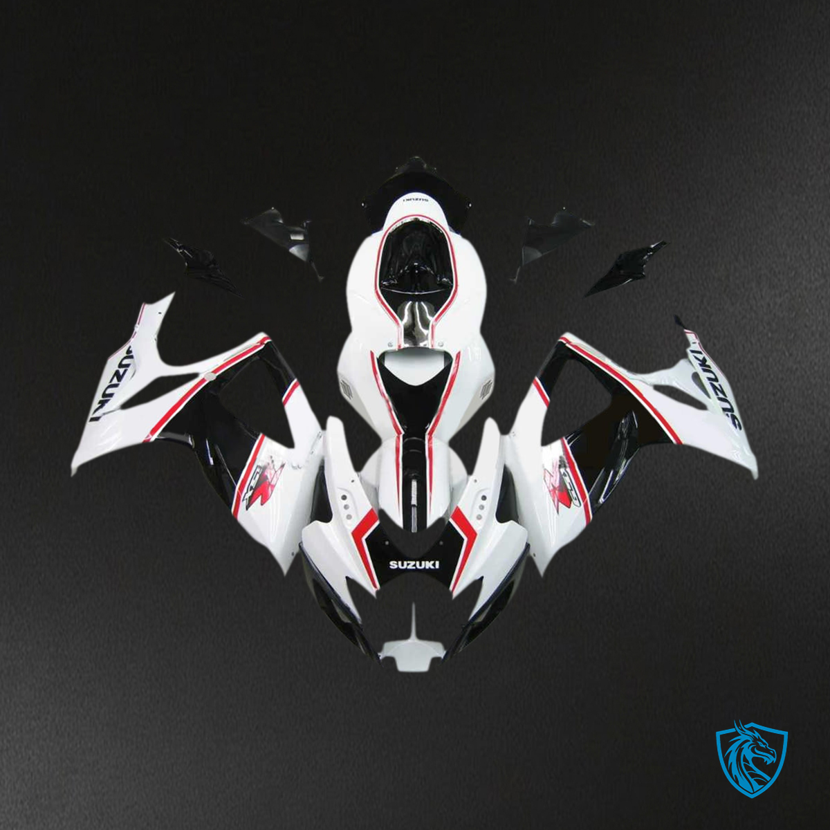 Suzuki GSXR 600-750 (2006-2007) White & Black - Fairing Kit | ABS Bodywork
