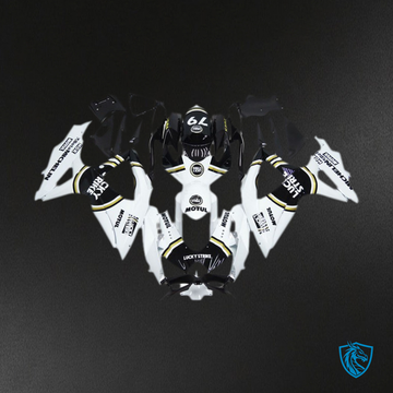 Suzuki GSXR 600-750 (2008-2010) White & Black Lucky Strike 79 - MERGEment Motorcycle Fairings Kit