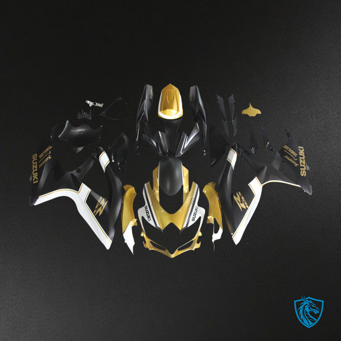 Suzuki GSXR 600-750 (2008-2010) Black & Gold - Fairing Kit