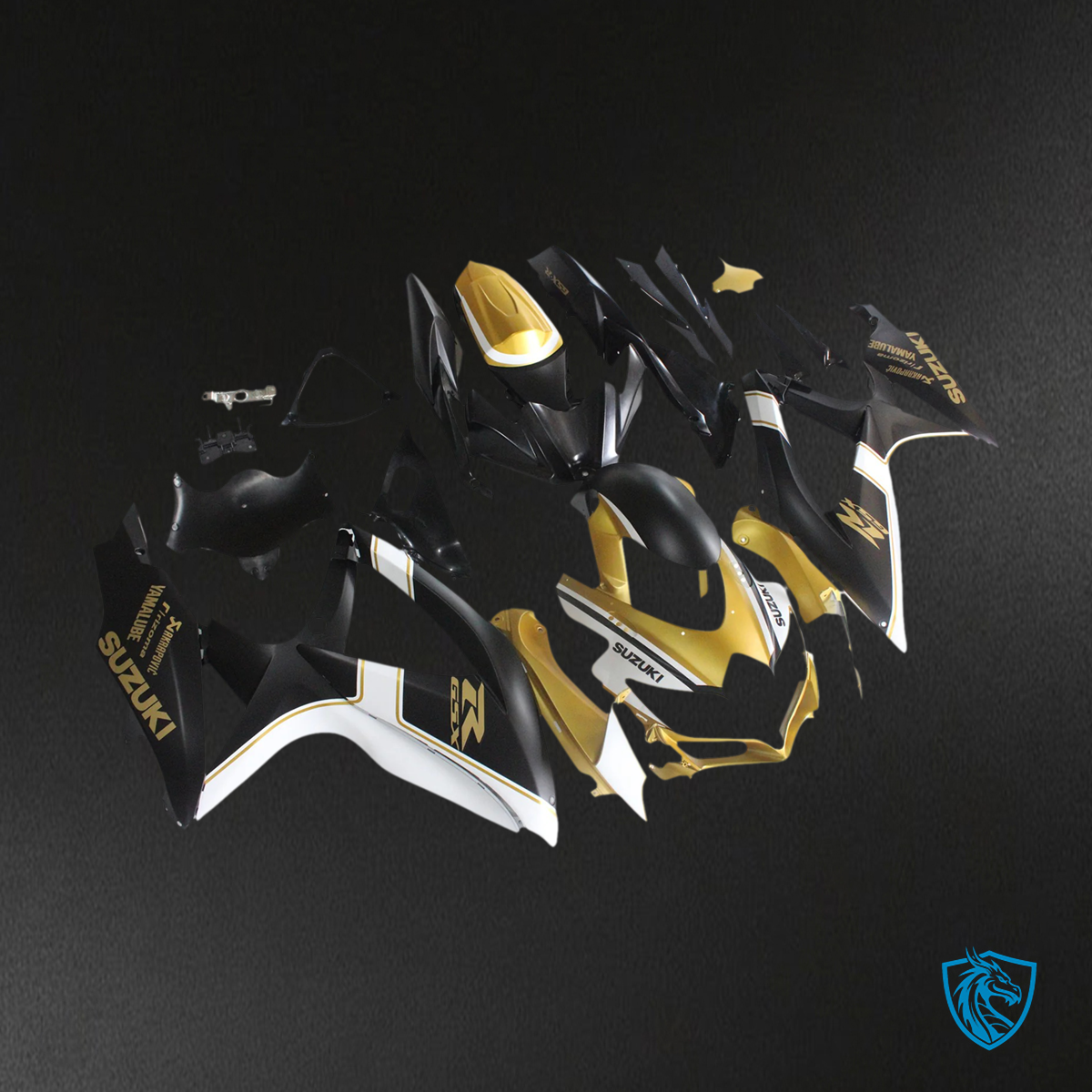 Suzuki GSXR 600-750 (2008-2010) Black & Gold - Fairing Kit