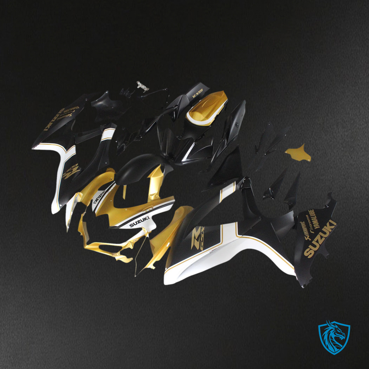 Suzuki GSXR 600-750 (2008-2010) Black & Gold - Fairing Kit