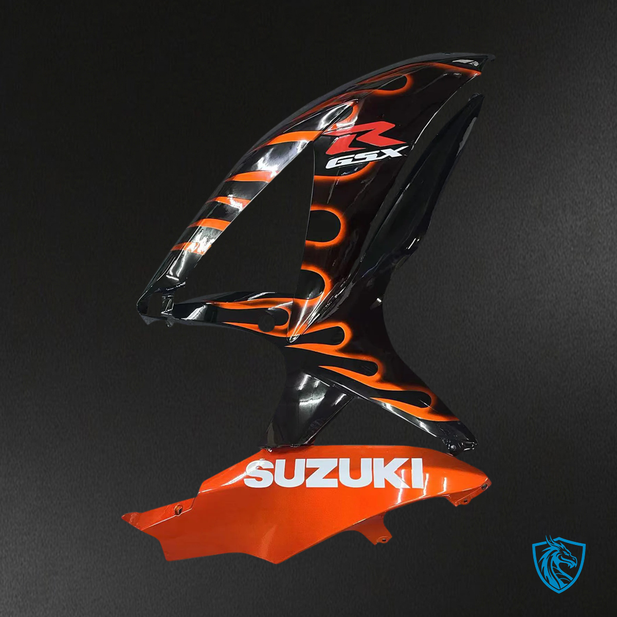 Suzuki GSXR 600-750 (2008-2010) Black & Orange Fire - Fairing Kit