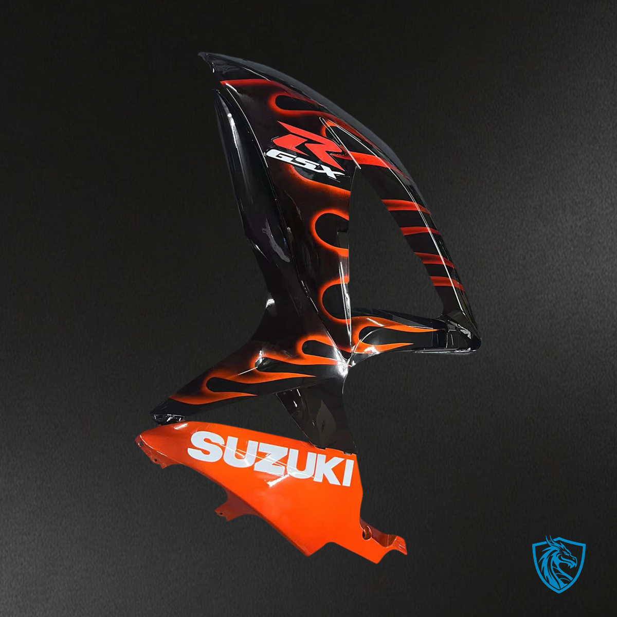 Suzuki GSXR 600-750 (2008-2010) Black & Orange Fire - Fairing Kit