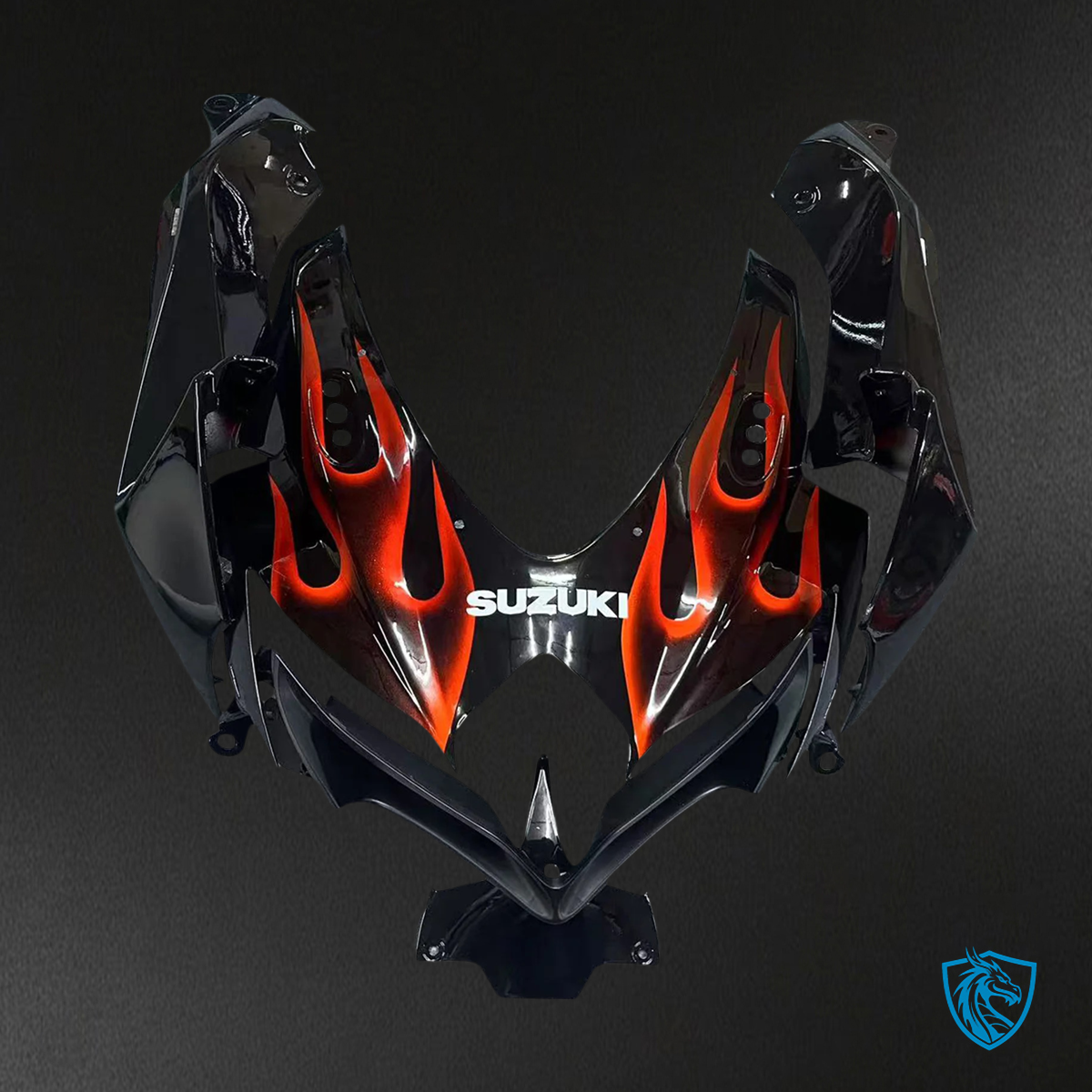 Suzuki GSXR 600-750 (2008-2010) Black & Orange Fire - Fairing Kit