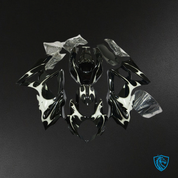 Suzuki GSXR 600-750 (2008-2010) Black & White Design Motorcycle - Custom ABS Fairing Kit