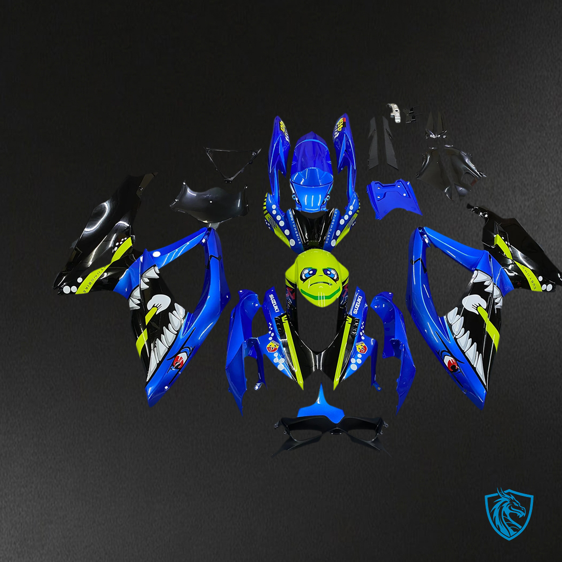 Suzuki GSXR 600-750 (2008-2010) Blue & Green Monster - Fairing Kit
