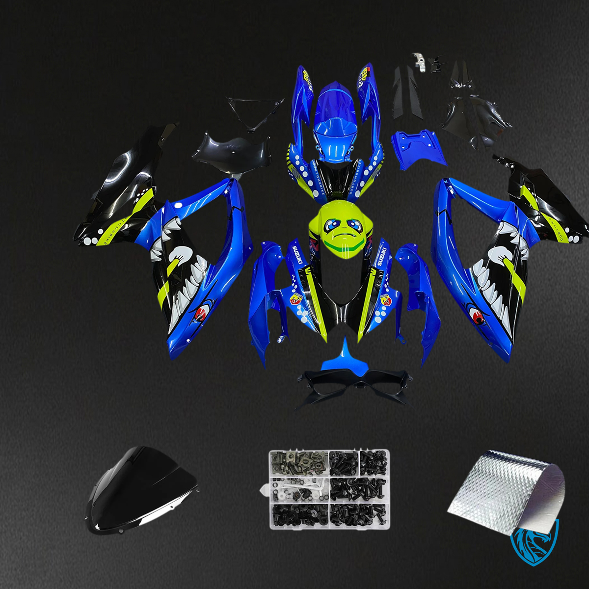 Suzuki GSXR 600-750 (2008-2010) Blue & Green Monster - Fairing Kit