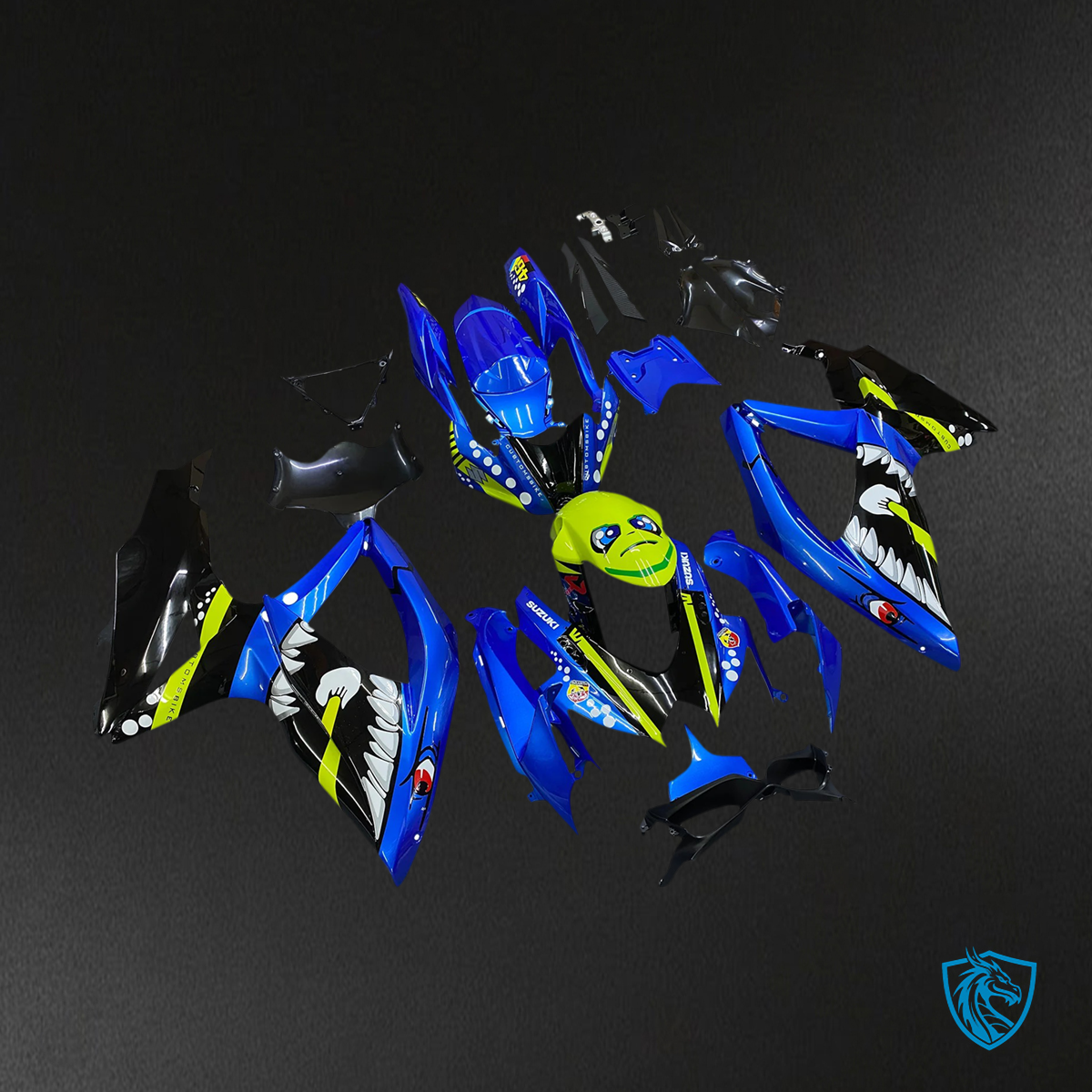 Suzuki GSXR 600-750 (2008-2010) Blue & Green Monster - Fairing Kit
