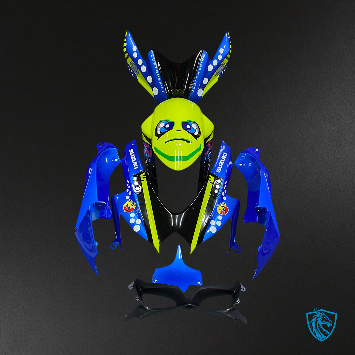 Suzuki GSXR 600-750 (2008-2010) Blue & Green Monster - Fairing Kit