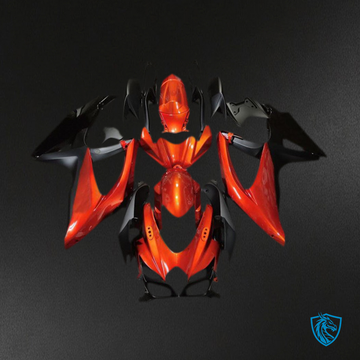 Suzuki GSXR 600-750 (2008-2010) Bright Orange & Black - Custom ABS Fairing Kit