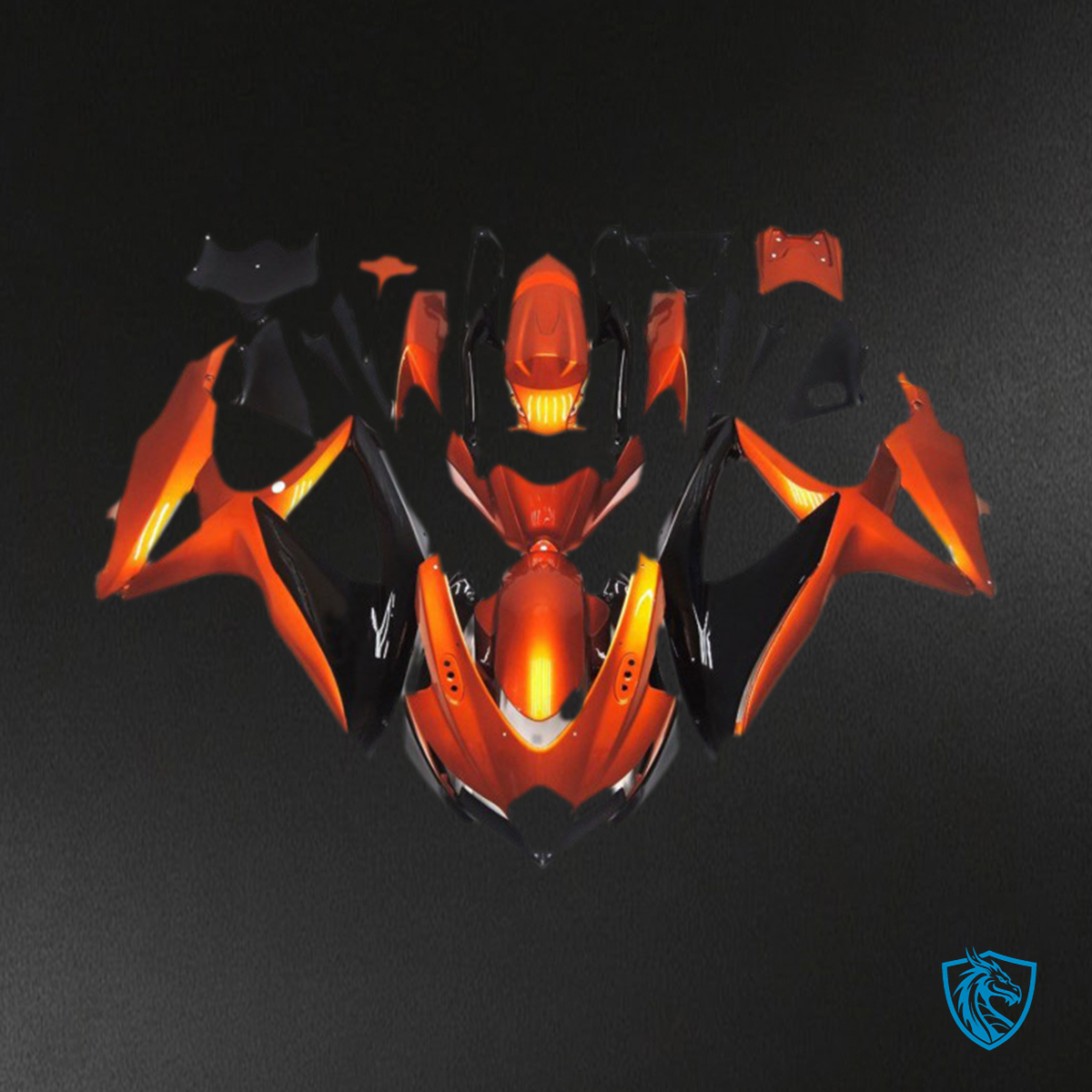 Suzuki GSXR 600-750 (2008-2010) Bronze, Orange & Black - MERGEment Motorcycle Fairings Kit