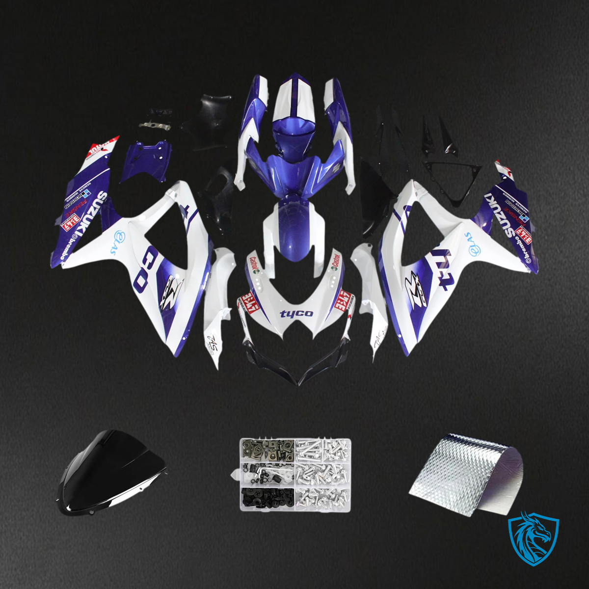 Suzuki GSXR 600-750 (2008-2010) Gloss Purple & White - Fairing Kit