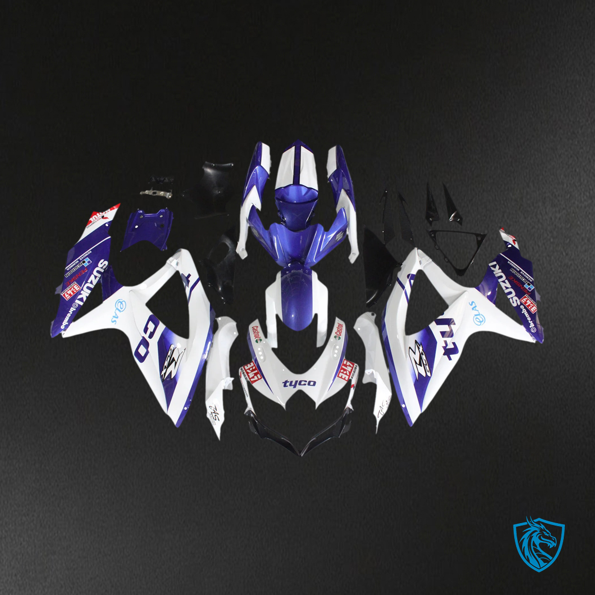 Suzuki GSXR 600-750 (2008-2010) Gloss Purple & White - Fairing Kit