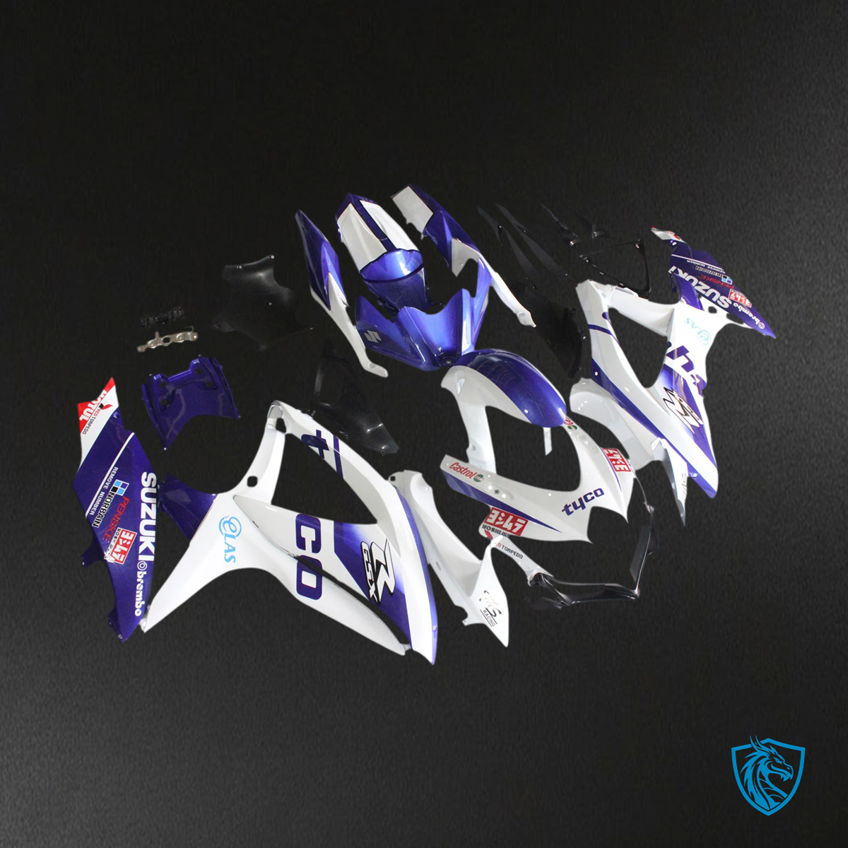 Suzuki GSXR 600-750 (2008-2010) Gloss Purple & White - Fairing Kit