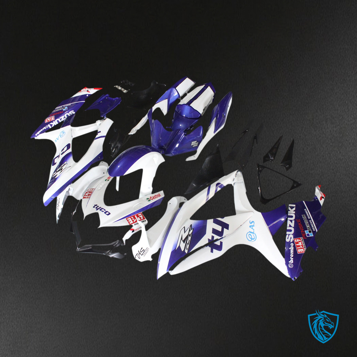 Suzuki GSXR 600-750 (2008-2010) Gloss Purple & White - Fairing Kit