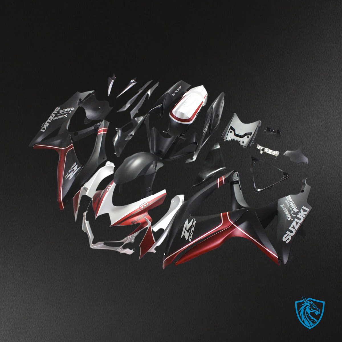 Suzuki GSXR 600-750 (2008-2010) Matte Red & Black - Fairing Kit