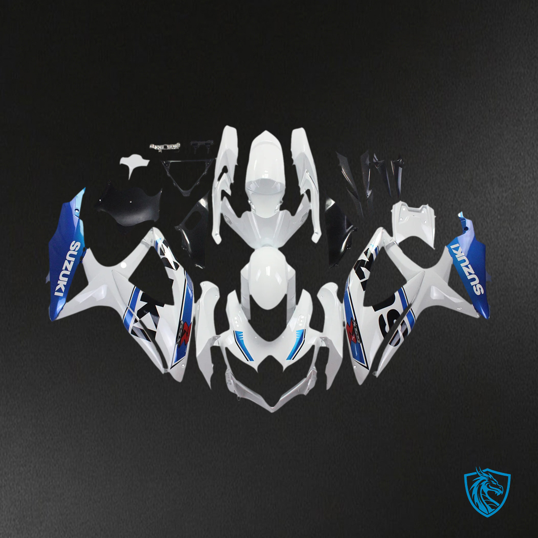 Suzuki GSXR 600-750 (2008-2010) White & Blue - Fairing Kit