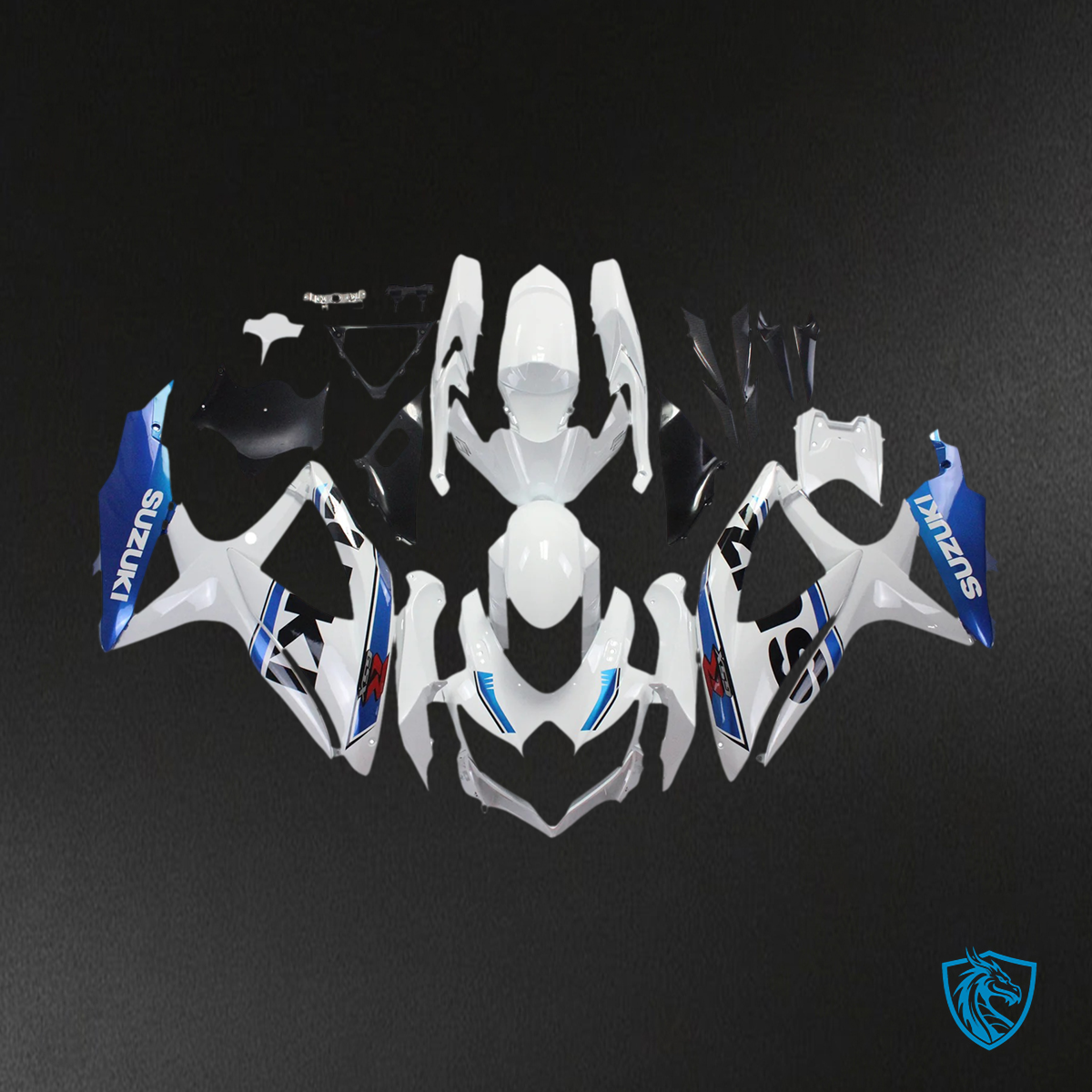 Suzuki GSXR 600-750 (2008-2010) White & Blue - Fairing Kit