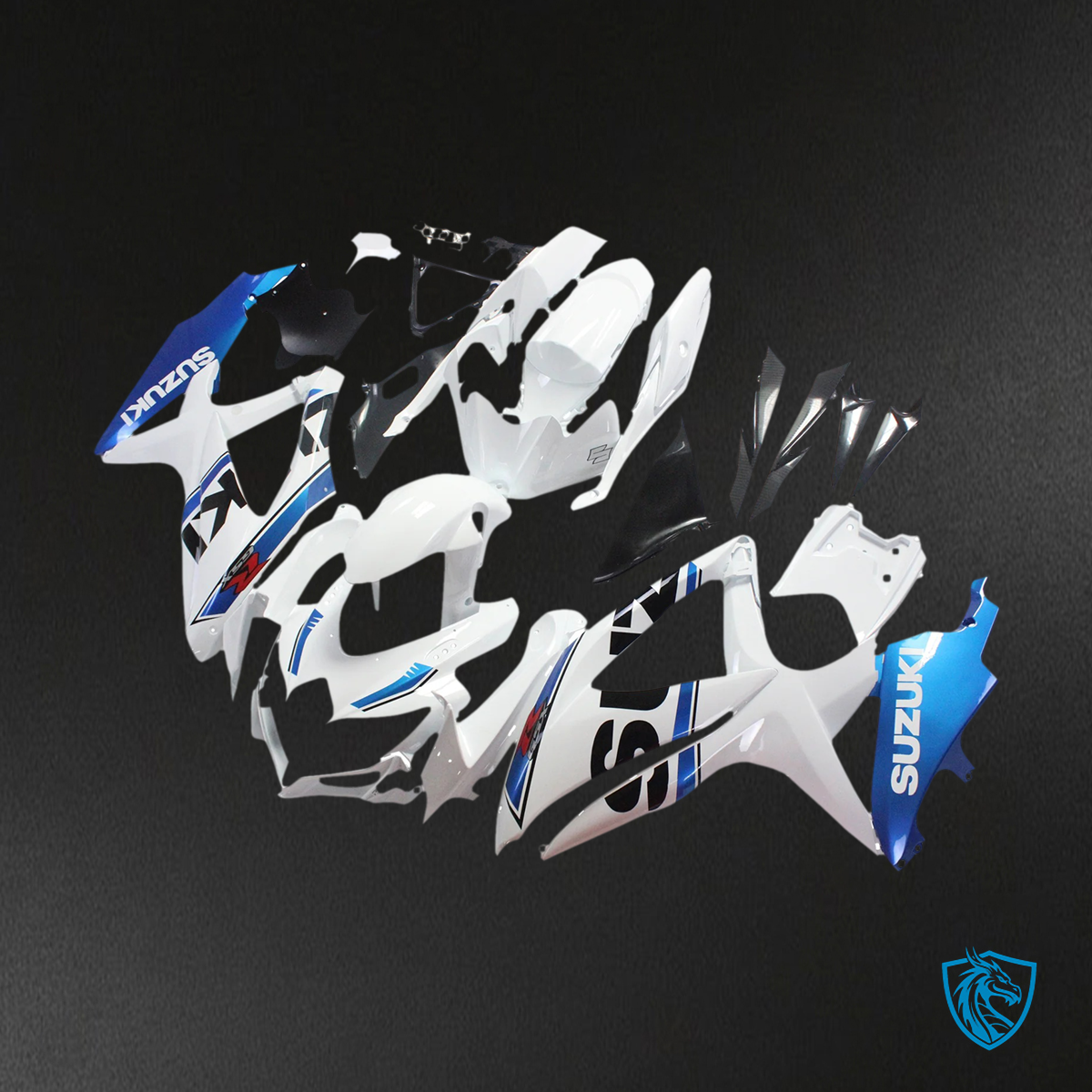 Suzuki GSXR 600-750 (2008-2010) White & Blue - Fairing Kit