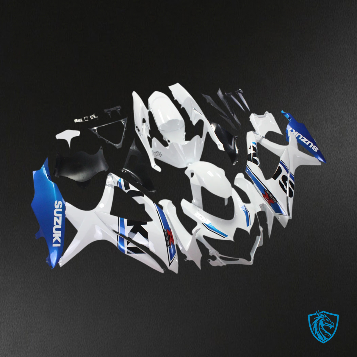 Suzuki GSXR 600-750 (2008-2010) White & Blue - Fairing Kit