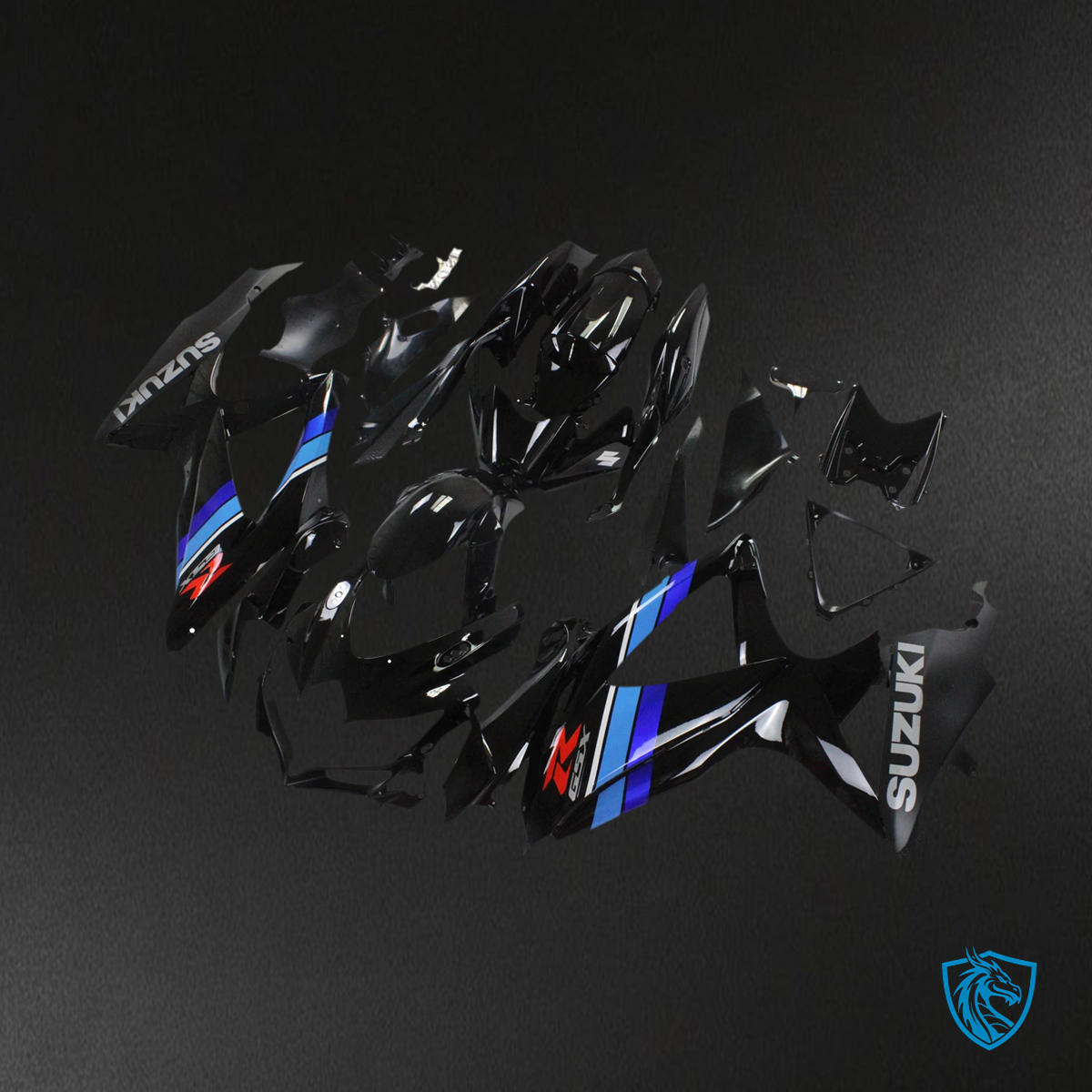 Suzuki GSXR 600-750 (2008-2010) Gloss Black & Blue - Fairing Kit